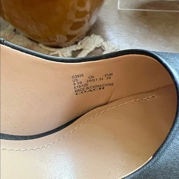 Coach Black Heels with Gold Trim - Picture 4 of 4